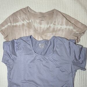 Bundle Of (2) Casual Women's Tops - Purple and Tie-Dye